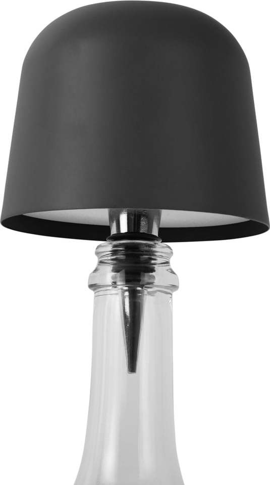Černá LED stolní lampa na lahev s kovovým stínidlem (výška 13 cm) Cone Hat LED – Leitmotiv Leitmotiv
