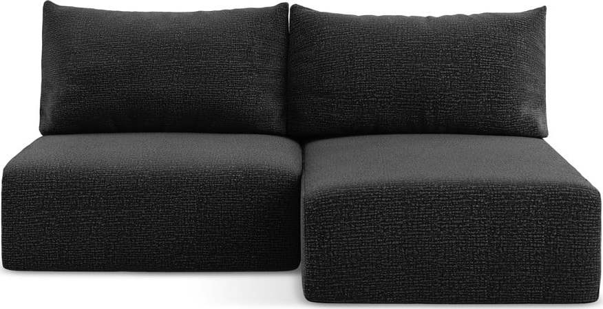 Černá rozkládací/s úložným prostorem rohová pohovka (pravý roh) Kalena – Makamii Makamii