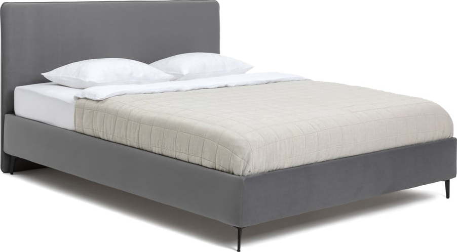 Šedá čalouněná dvoulůžková postel s roštem 180x200 cm Noira Slim – Bonami Selection Bonami Selection