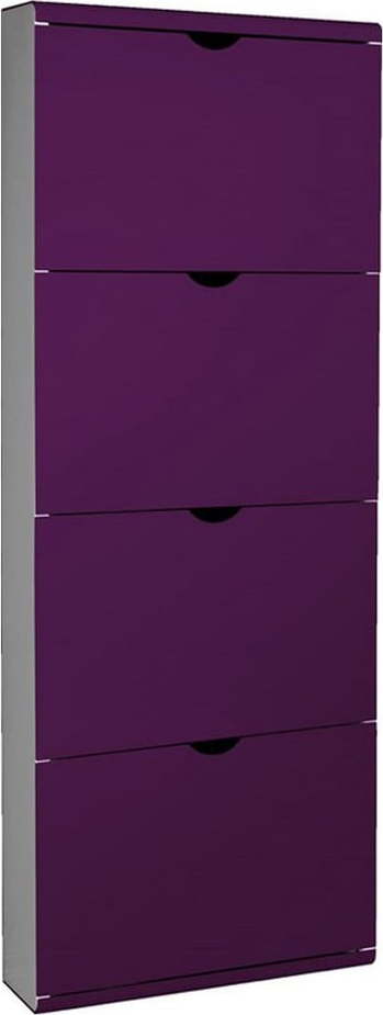 Fialový kovový výklopný botník 51x138x16 cm – Household Pleasure Household Pleasure