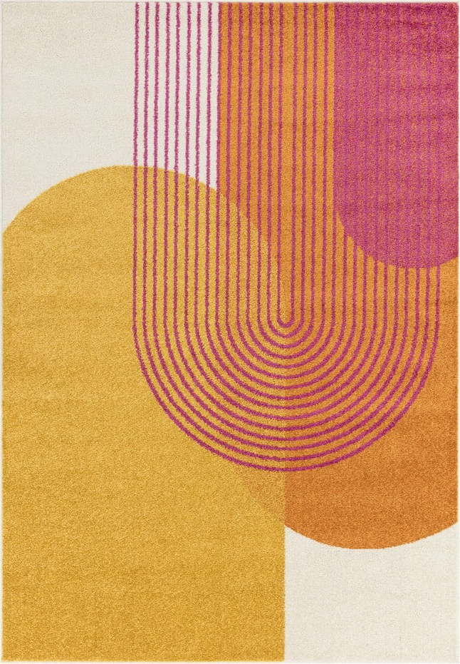 Žluto-oranžový koberec 160x230 cm Muse Orange Retro – Asiatic Carpets Asiatic Carpets