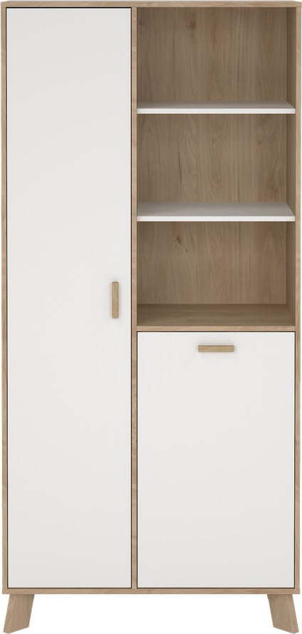 Bílá/v přírodní barvě knihovna v dekoru dubu 89x188x40 cm Ikast – Tvilum Tvilum