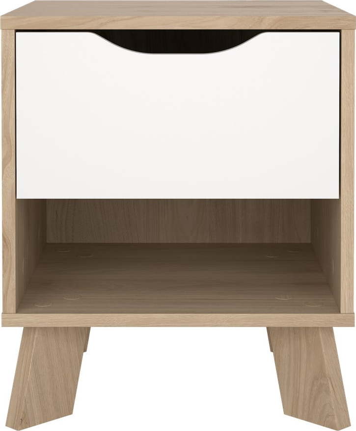 Bílý/v přírodní barvě noční stolek Ikast – Tvilum Tvilum