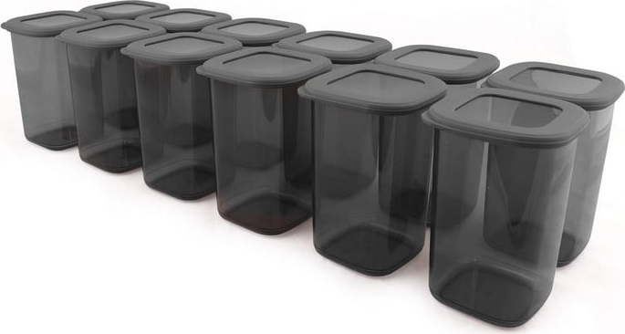 Plastové dózy v sadě 12 ks na potraviny Fresco – Hermia Hermia