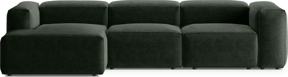 Zelená rohová pohovka (levý roh/s lenoškou) Bergamo – Cosmopolitan Design Cosmopolitan design