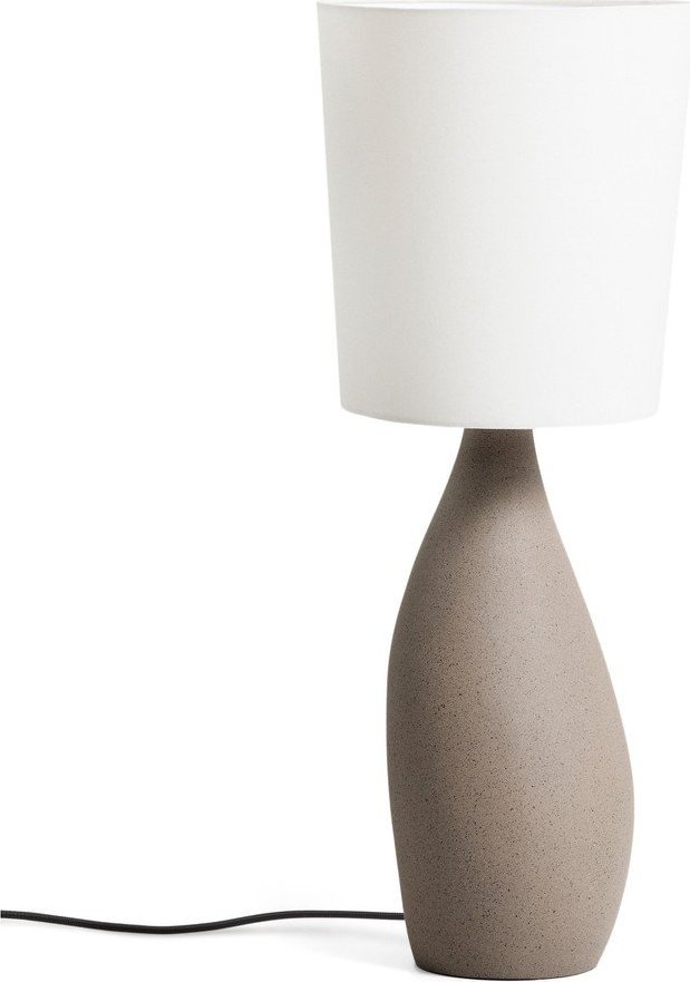 Bílá/světle šedá stolní lampa s textilním stínidlem (výška 77 cm) Viona – Kave Home Kave Home