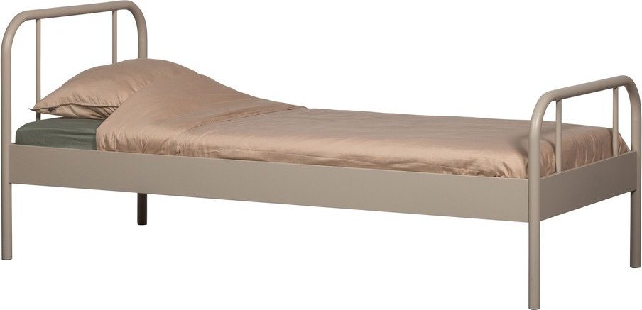 Béžová kovová jednolůžková postel s roštem 90x200 cm Mata – WOOOD WOOOD