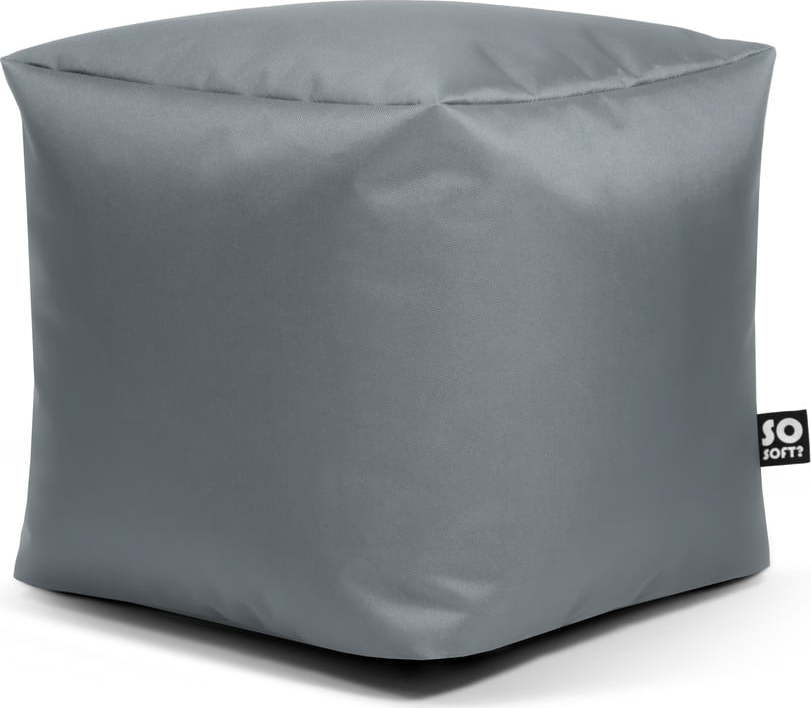 Šedý dětský sedací vak z imitace kůže Cube M – So Soft? So Soft?