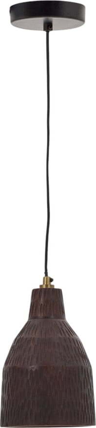 Černé závěsné svítidlo s dřevěným stínidlem ø 15 cm Amire – Kave Home Kave Home