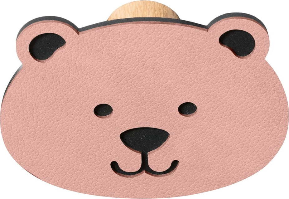 Růžový nástěnný ocelový háček Bear Dot Nupo – LIND DNA Lind DNA