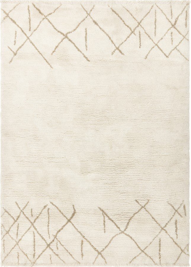 Krémový pratelný/ručně tkaný vlněný koberec 160x230 cm Azera Crosshatch – Asiatic Carpets Asiatic Carpets