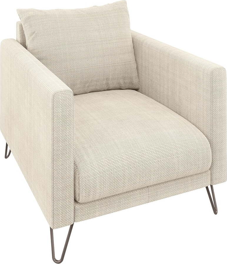 Krémové žinylkové křeslo Freya – Ropez Ropez