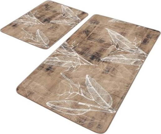 Hnědé sametové koupelnové předložky v sadě 2 ks 60x100 cm – Mila Home Mila Home