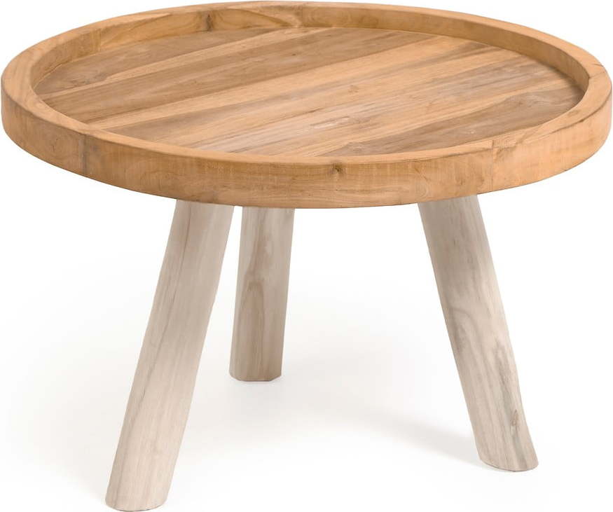 Kulatý konferenční stolek z teakového dřeva v přírodní barvě ø 55 cm Glenda – Kave Home Kave Home