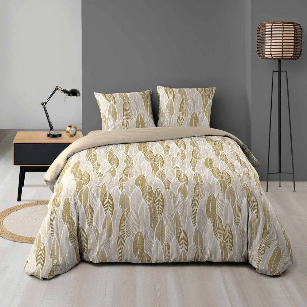 Okrově žluté povlečení na dvoulůžko/prodloužené z mikrovlákna 240x220 cm Kim – douceur d'intérieur Douceur d intérieur