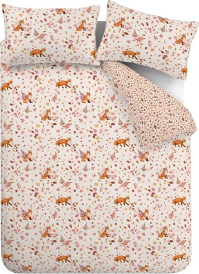 Oranžové/béžové povlečení na dvoulůžko 200x200 cm Woodland Fox – Catherine Lansfield Catherine Lansfield