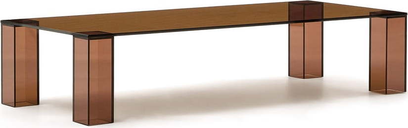 Hnědý skleněný konferenční stolek 60x140 cm Adularia – Kave Home Kave Home