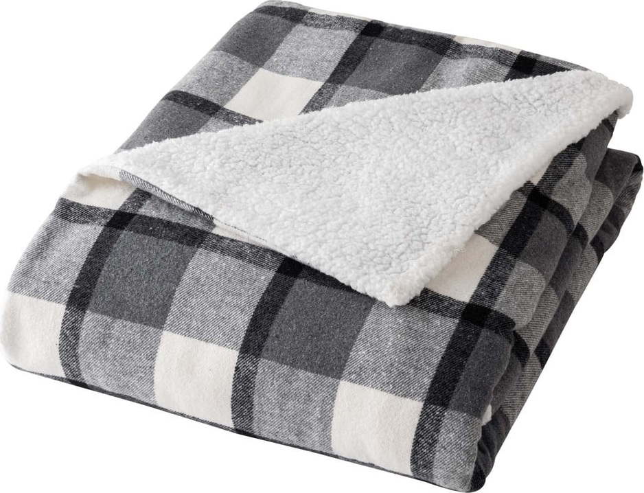 Šedá deka s beránkem 125x150 cm Ecossais – douceur d'intérieur Douceur d intérieur