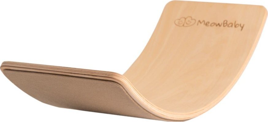 Béžová/v přírodní barvě balanční deska z borovicového dřeva 80x30x18 cm Montessori – Meowbaby MeowBaby