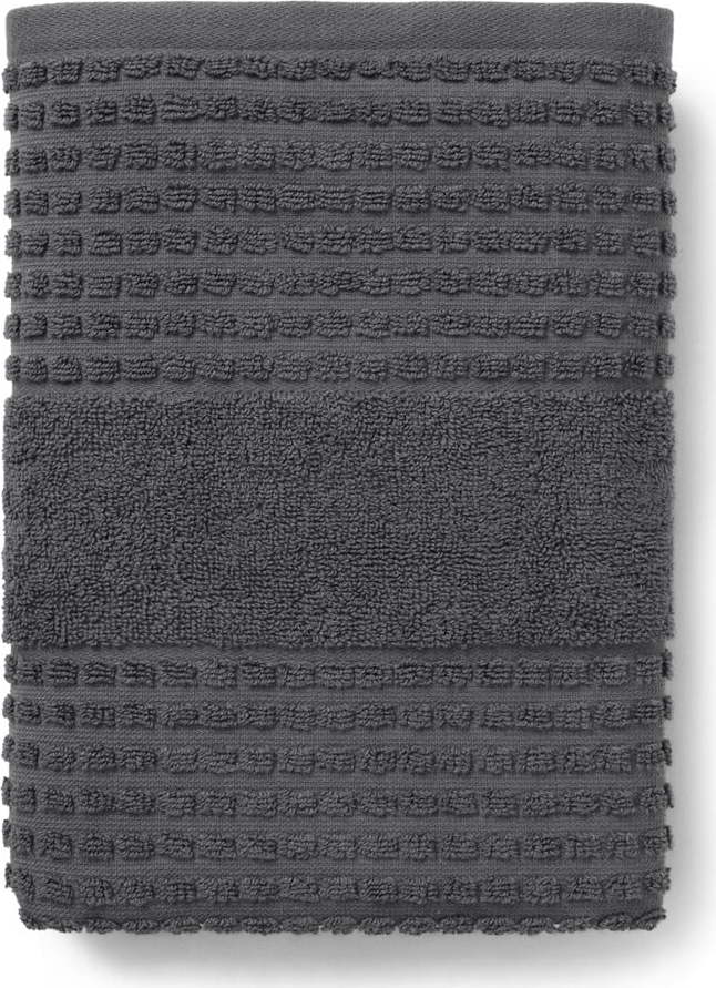 Tmavě šedý froté ručník z Bio bavlny 50x100 cm Check – JUNA Juna