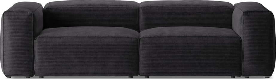 Tmavě šedá manšestrová pohovka 264 cm Bergamo – Cosmopolitan Design Cosmopolitan design