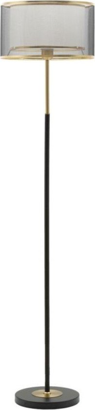 Černá/ve zlaté barvě stojací lampa s textilním stínidlem (výška 153 cm) Levels – Mauro Ferretti Mauro Ferretti
