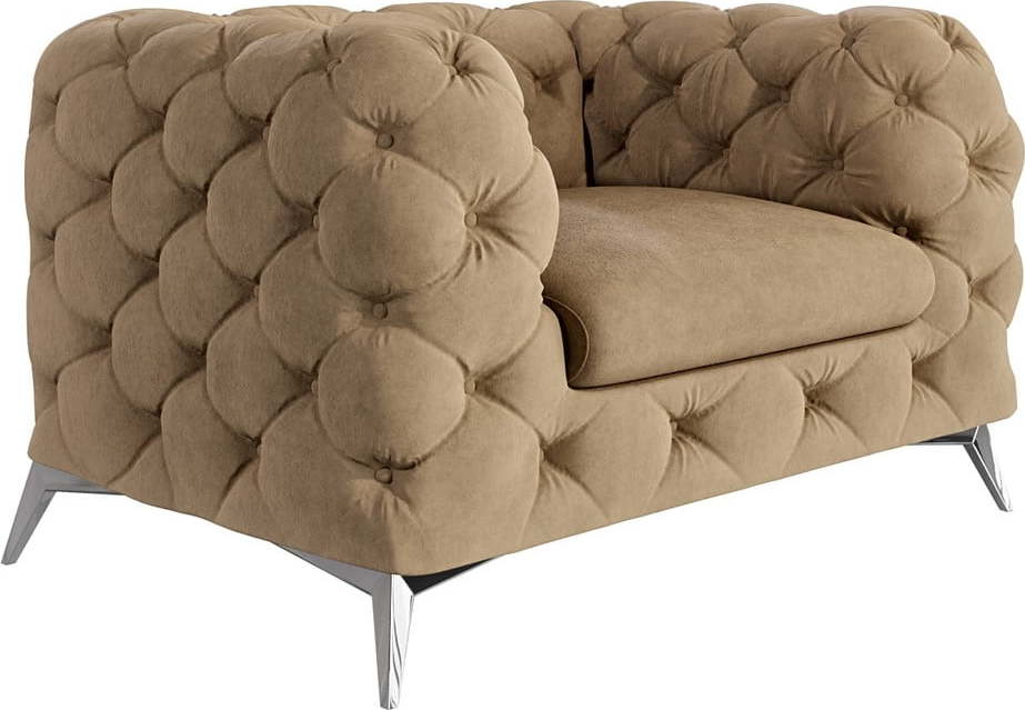 Světle hnědé sametové křeslo Chelsea – Ropez Ropez