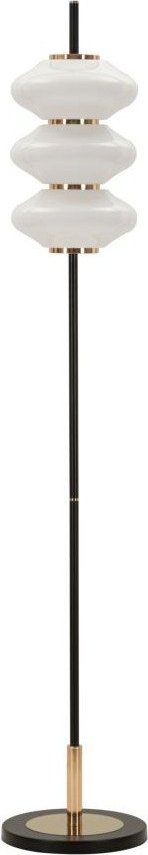 Bílá/černá stojací lampa se skleněným stínidlem (výška 168 cm) Vintage – Mauro Ferretti Mauro Ferretti