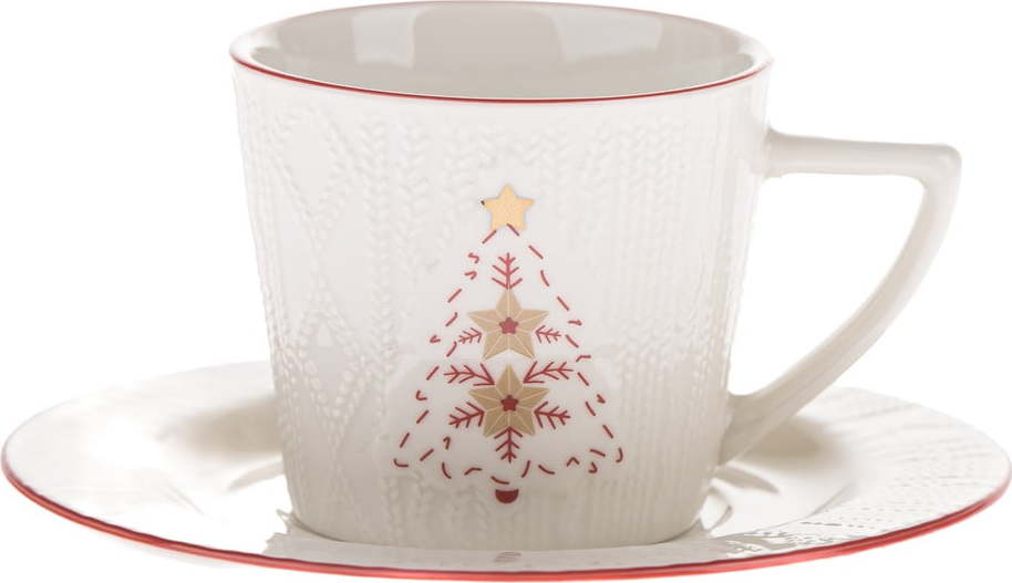 Bílý porcelánový šálek s vánočním motivem 110 ml Xmas Tree – Dakls Dakls