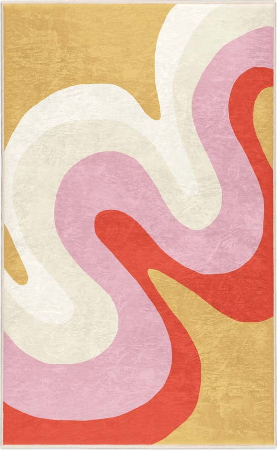 Žlutý/růžový pratelný koberec 60x100 cm Raspberry Creamsicle – Mila Home Mila Home