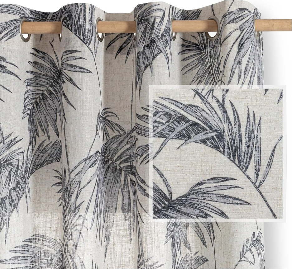 Šedý/krémový závěs 135x250 cm Palmera – Restilo Restilo