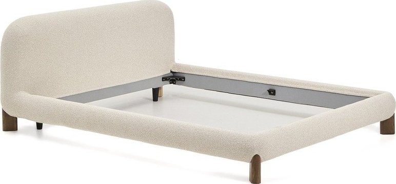 Béžová čalouněná dvoulůžková postel bez roštu 160x200 cm Odina – Kave Home Kave Home