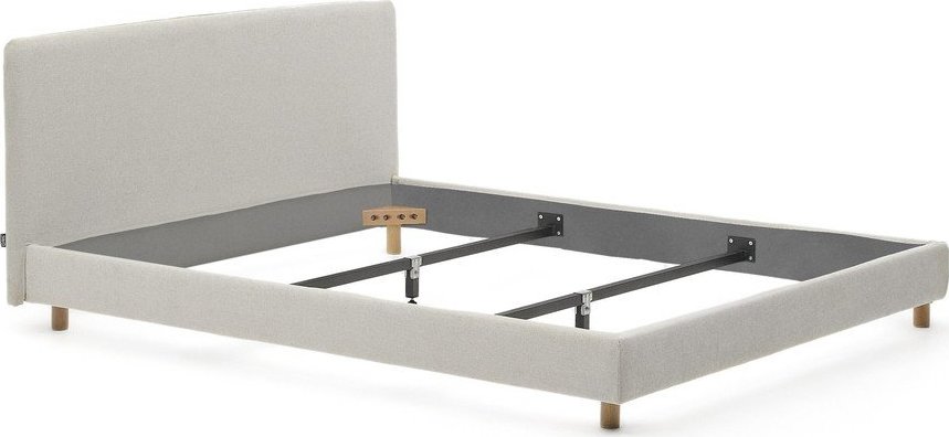 Šedá čalouněná dvoulůžková postel bez roštu 160x200 cm Valma – Kave Home Kave Home