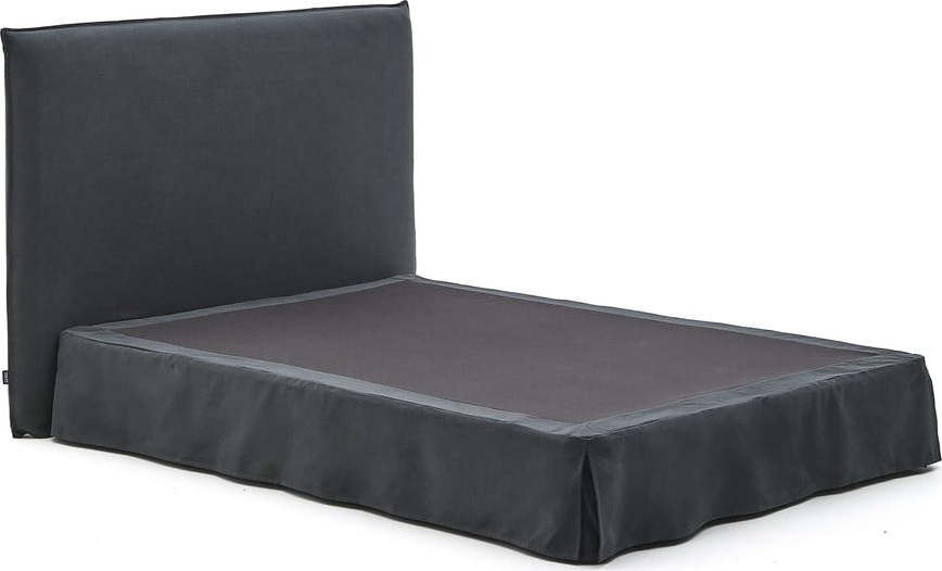 Antracitová čalouněná dvoulůžková postel 160x200 cm Jaira – Kave Home Kave Home
