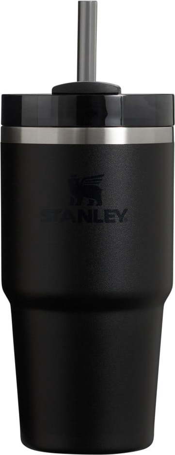 Černá termoska s brčkem z nerezové oceli 600 ml Quencher H2.0 FlowState Tumbler Black – Stanley Stanley