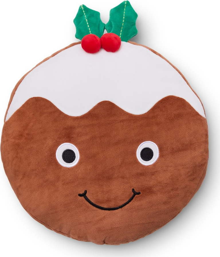 Plyšový dekorační polštář s vánočním motivem 35x35 cm Christmas Pudding – Catherine Lansfield Catherine Lansfield
