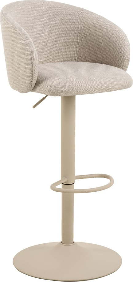 Béžová barová židle s nastavitelnou výškou/s područkami (výška sedáku 86 cm) Eleanor – Actona Actona