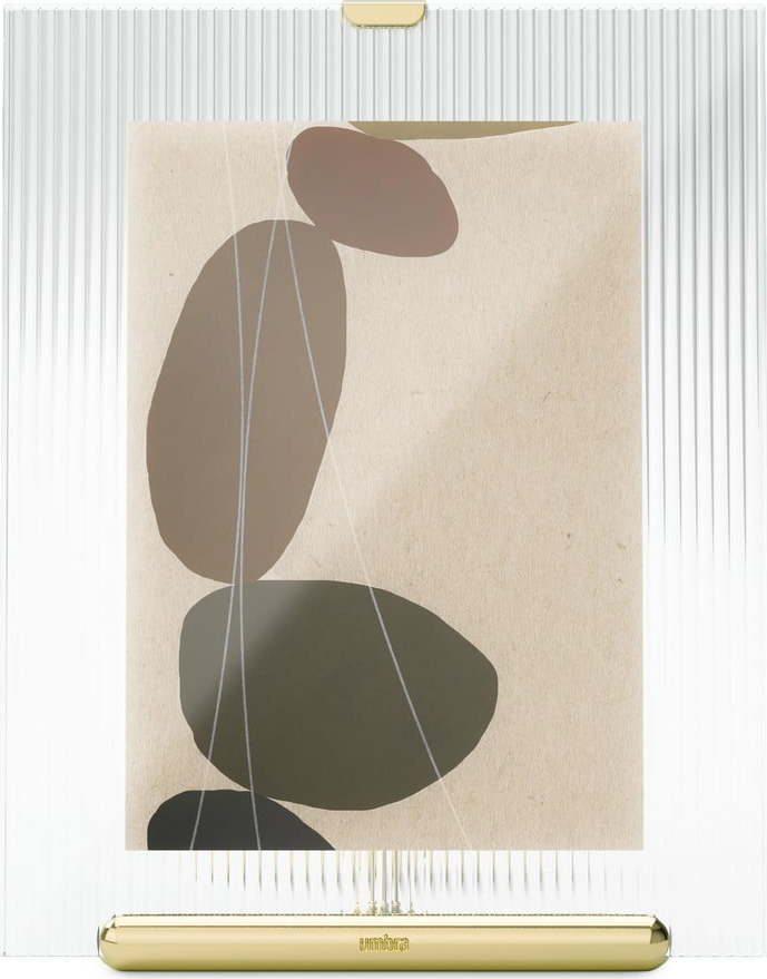 Skleněný stojací rámeček ve zlaté barvě 19x23 cm Flute – Umbra Umbra