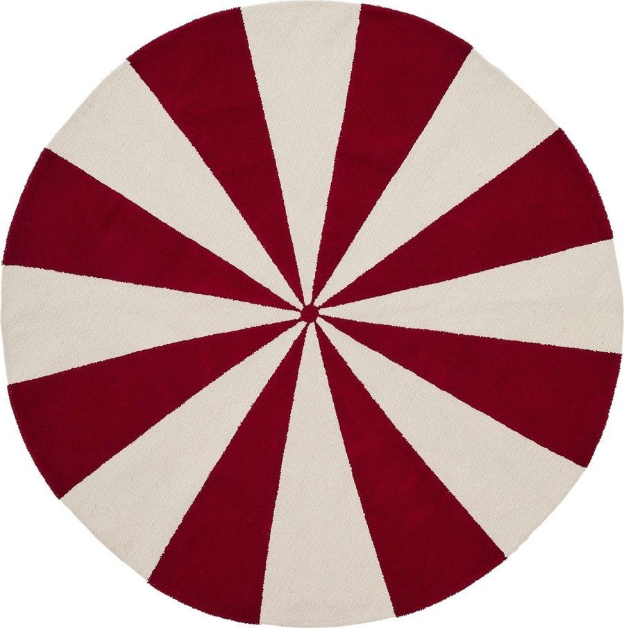 Červený/bílý dětský koberec s příměsí bavlny ø100 cm Wirla – Kave Home Kave Home