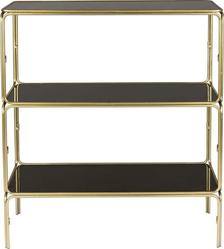 Černá/ve zlaté barvě kovová knihovna 80x89x35 cm Liah – White Label White Label