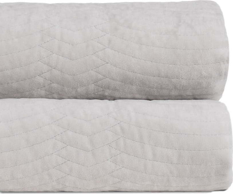 Krémový sametový prošívaný přehoz 180x260 cm – Ixia Ixia