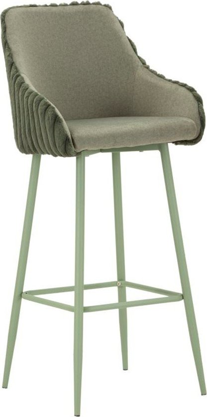 Zelené čalouněné barové židle v sadě 2 ks s područkami (výška sedáku 78 cm) Alaska – Mauro Ferretti Mauro Ferretti