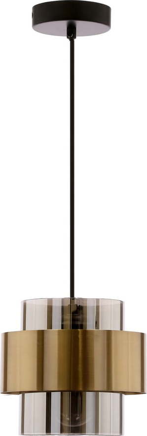 Černé závěsné svítidlo se skleněným stínidlem ø 18 cm Spiega – Candellux Lighting Candellux Lighting