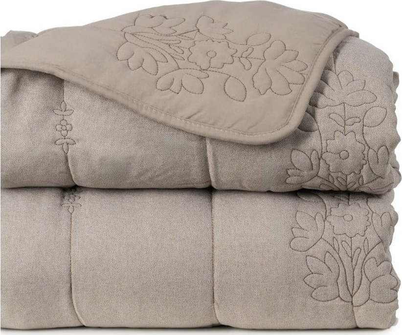 Taupe prošívaný přehoz 180x260 cm – Ixia Ixia