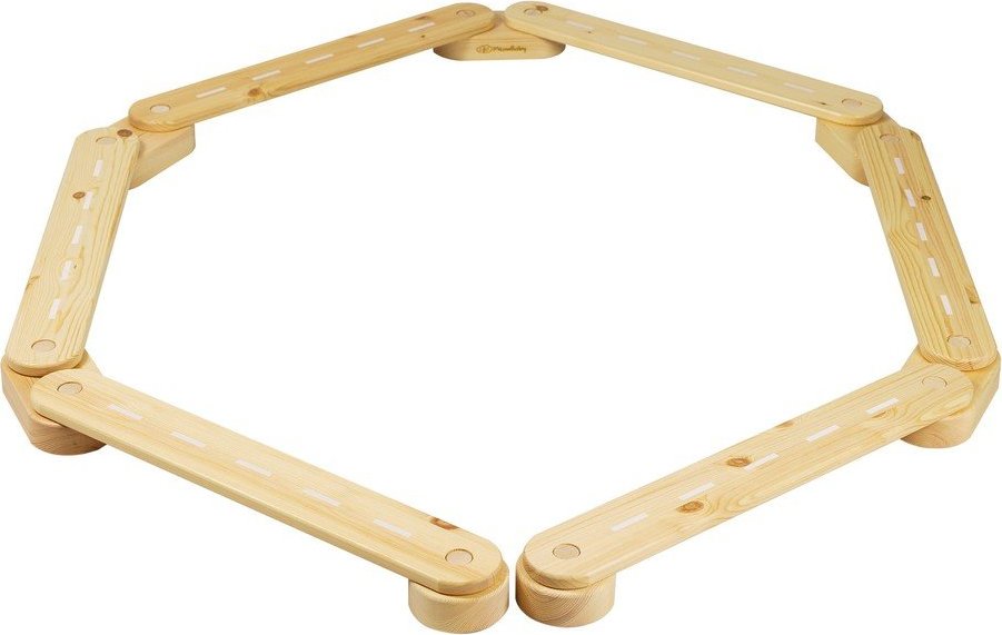 Senzorická dráha z borovicového dřeva v přírodní barvě 10x408x5 cm Montessori – Meowbaby MeowBaby