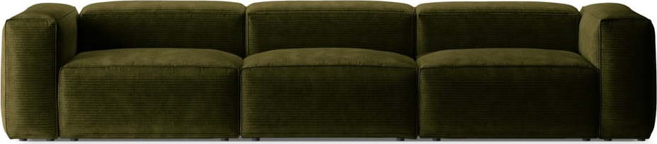 Zelená manšestrová pohovka 364 cm Bergamo – Cosmopolitan Design Cosmopolitan design