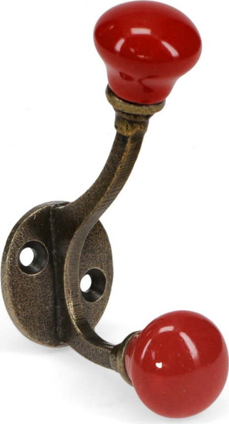 Červený kovový nástěnný věšák 3 cm – Rex London Rex London