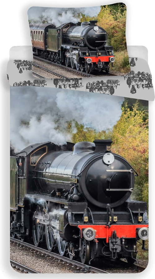Bavlněné dětské povlečení na jednolůžko 140x200 cm Train – Jerry Fabrics Jerry Fabrics