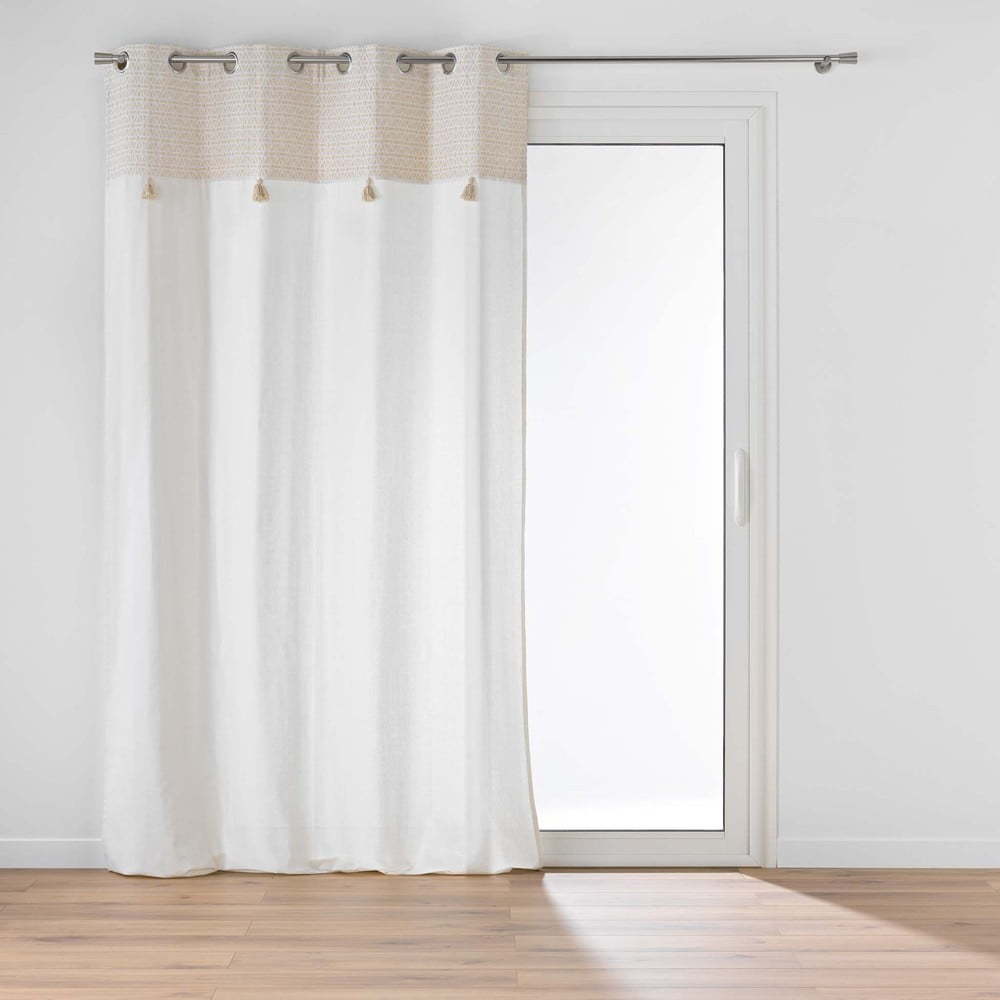 Bílý/béžový závěs s příměsí bavlny 140x240 cm Milano – douceur d'intérieur Douceur d intérieur