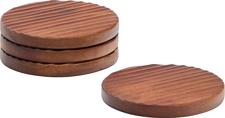 Dřevěné podtácky v sadě 4 ks v tmavě přírodní barvě Rommu – Kave Home Kave Home